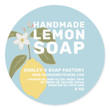 Moderne, handgemaakte Lemon-zeep botanisch blauw