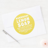 Moderne, handgemaakte Lemon-zeep, lichtgevend geel Ronde Sticker (Envelop)