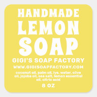 Moderne, handgemaakte Lemon-zeep, lichtgevend geel