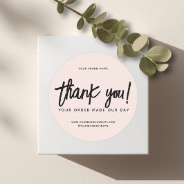 Moderne handgemaakte met liefde dank je ronde sticker