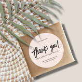 Moderne handgemaakte met liefde dank je ronde sticker