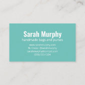 Moderne handgemaakte roze minuscentschrijftypograf visitekaartje (Achterkant)