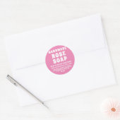 Moderne Handgemaakte Roze Zeep Roze Ronde Sticker (Envelop)
