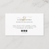 Moderne Handgemaakte Sieraden Gouden Script Monogr Visitekaartje (Achterkant)