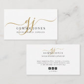 Moderne Handgemaakte Sieraden Gouden Script Monogr Visitekaartje (Voorkant / Achterkant)