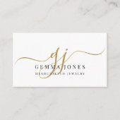 Moderne Handgemaakte Sieraden Gouden Script Monogr Visitekaartje (Voorkant)