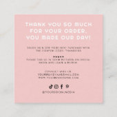 Moderne handgemaakte sociale media met liefde beda vierkante visitekaartje (Achterkant)