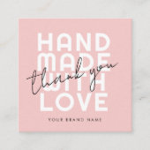 Moderne handgemaakte sociale media met liefde beda vierkante visitekaartje (Voorkant)