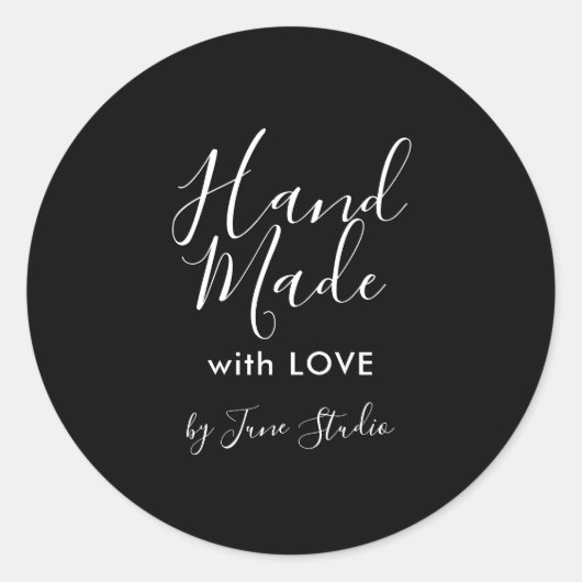 Moderne handgemaakte sticker met liefde verpakt (Voorkant)