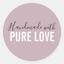 Moderne handgemaakte stickers met pure liefde