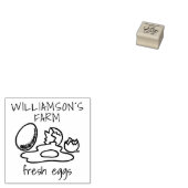 Moderne handgemaakte verse eieren Familienaam Eier Rubberstempel (Gestempeld)