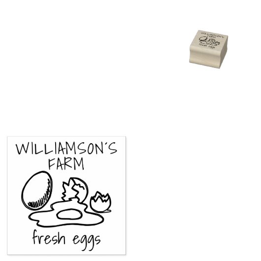 Moderne handgemaakte verse eieren Familienaam Eier Rubberstempel (Gestempeld)