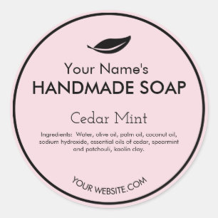 Moderne  handgemaakte zeepetiketten rond ronde sticker