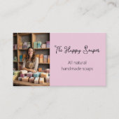 Moderne handgemaakte zeepwinkel soaper stoffig roo visitekaartje (Voorkant)