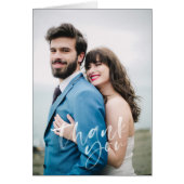 Moderne handgeschilderde bruiloft Dank u kaart (Voorkant)