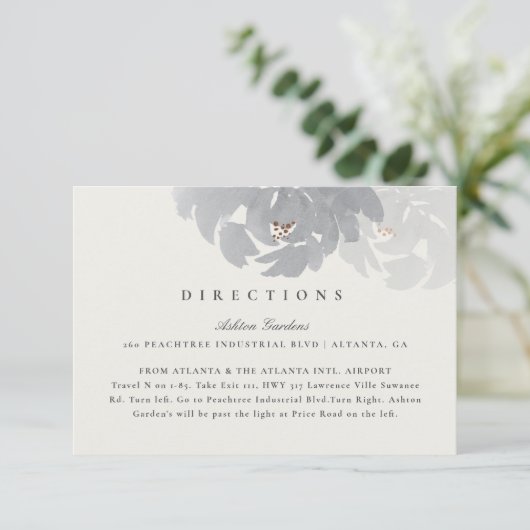 Moderne handgeschilderde elegante bloemenbruiloft  informatiekaartje (Staand voorkant)