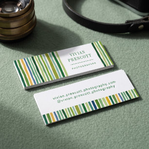 Moderne handgeschilderde streepdesign mini visitekaartje