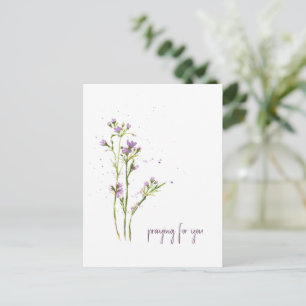 Moderne handgeschilderde wilde bloemen Bidden vo Briefkaart