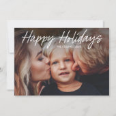 Moderne handgeschreven 2 foto feestdagenkaart (Voorkant)