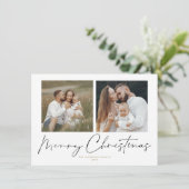 Moderne handgeschreven 2 Kaart voor prettig kerstf (Staand voorkant)