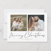 Moderne handgeschreven 2 Kaart voor prettig kerstf (Voorkant)