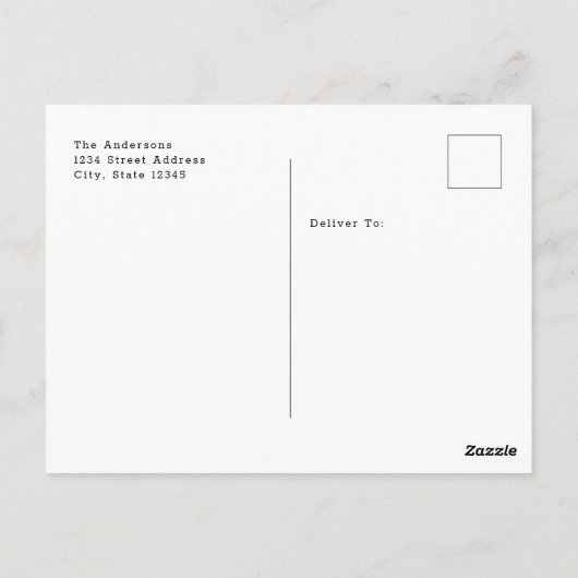 Moderne handgeschreven afstudeerfoto bedankje briefkaart (Achterkant)