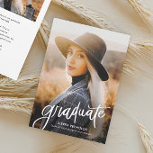 Moderne handgeschreven Afstuderen scriptfoto Kaart