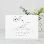 Moderne handgeschreven avond voor de repetitie din kaart (Staand voorkant)