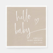 Moderne handgeschreven baby shower servet (Voorkant)