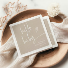 Moderne handgeschreven baby shower servet