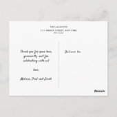 Moderne handgeschreven bedank collage met foto's briefkaart (Achterkant)