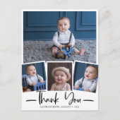 Moderne handgeschreven bedank collage met foto's briefkaart (Voorkant)