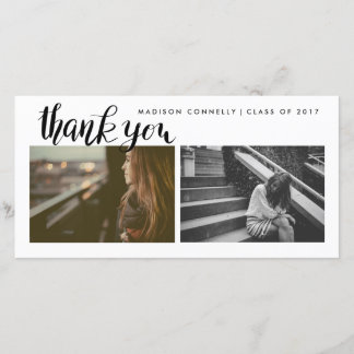 Moderne handgeschreven bedankkaart afgestudeerde f