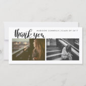 Moderne handgeschreven bedankkaart afgestudeerde f (Voorkant)