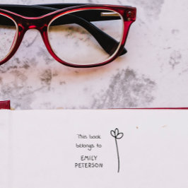 Moderne handgeschreven bibliotheekboek met naam rubberstempel