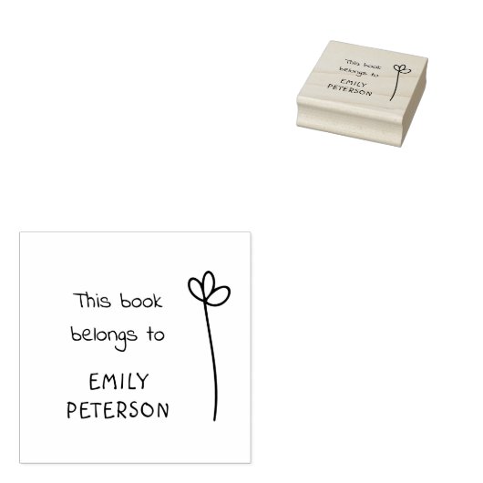 Moderne handgeschreven bibliotheekboek met naam rubberstempel (Gestempeld)