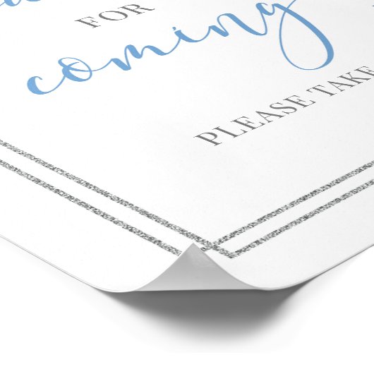 Moderne handgeschreven blauwe bedankt voor het vol poster (Hoek)