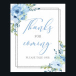 Moderne handgeschreven blauwe bedankt voor het vol poster<br><div class="desc">Moderne,  handgeschreven blauwe bedankt voor het volgende teken,  Contact met mij opnemen voor overeenkomende items of voor aanpassing,  Blush Rozen ©</div>