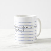 Moderne handgeschreven brief Dank u leraar Koffiemok (Voorkant rechts)