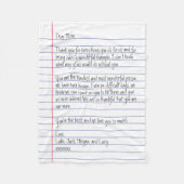 Moderne handgeschreven brief op gevoerd papier voo fleece deken (Voorkant)