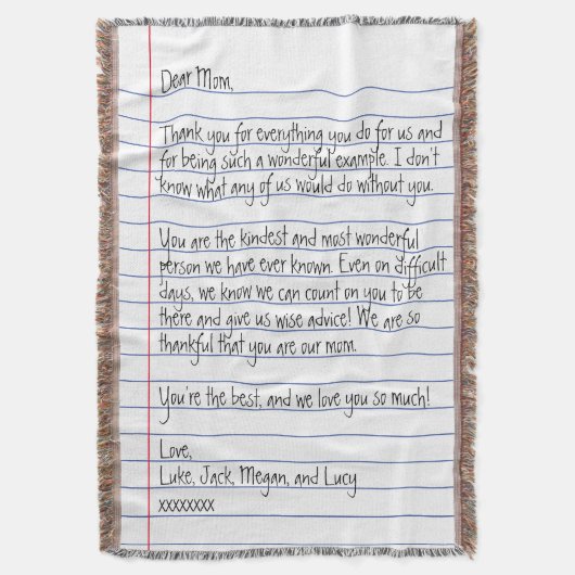 Moderne handgeschreven brief over gelinkt papier v deken (Voorkant Verticaal)