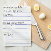 Moderne handgeschreven brief over gelinkt papier v theedoek (Quarter Fold)