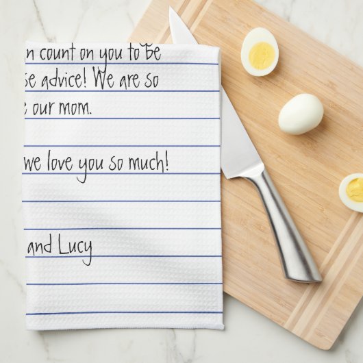 Moderne handgeschreven brief over gelinkt papier v theedoek (Quarter Fold)