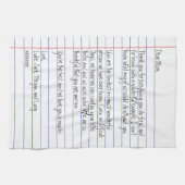 Moderne handgeschreven brief over gelinkt papier v theedoek (Horizontaal)