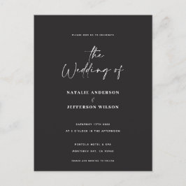 Moderne handgeschreven briefkaart voor bruiloft