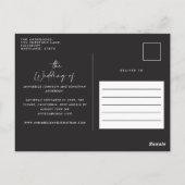 Moderne handgeschreven briefkaart voor bruiloft (Achterkant)