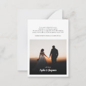 Moderne handgeschreven bruiloft Foto bedankt Notitiekaartje (Achterkant)