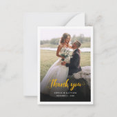 Moderne handgeschreven bruiloft Foto bedankt Notitiekaartje (Voorkant)