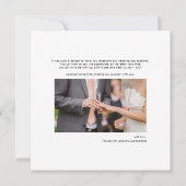 Moderne handgeschreven bruiloft Foto bedankt Notitiekaartje (Achterkant)