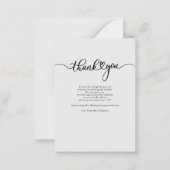 Moderne handgeschreven bruiloft Foto bedankt Notitiekaartje (Achterkant)